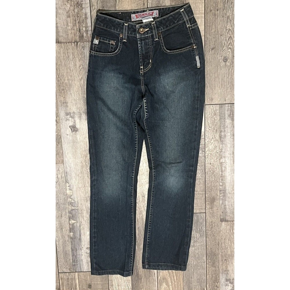 Vintage Silver Jeans Straight  Ankle 24 * 32 Dark Wash